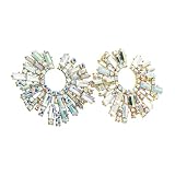 Pendientes de girasoles de aleación con diamantes de imitación de colores para mujer, fiesta, boda, uso diario, Pendientes de girasoles de aleación elegantes con diamantes de imitación de colores