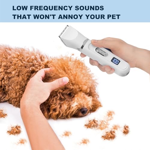 Image of Dog Grooming Kit, 4 in 1 Quiet Pet Clippers for Grooming Supplies, Cordless Cat Paw Trimmer Dog Nail Grinder, Professional Long Hair Shaver Set for Cat Matted Hair and Small Dogs