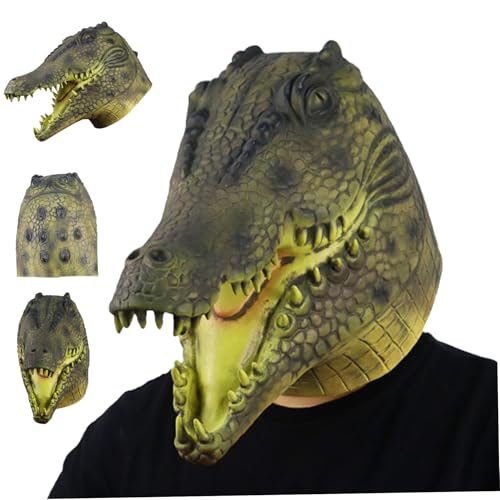 Masque Halloween crocodile en latex sûr pour costume adulte