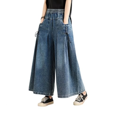 BXCNCKD Korean version denim skirt pants for women's loose and slimming casual oversized wide leg jeans