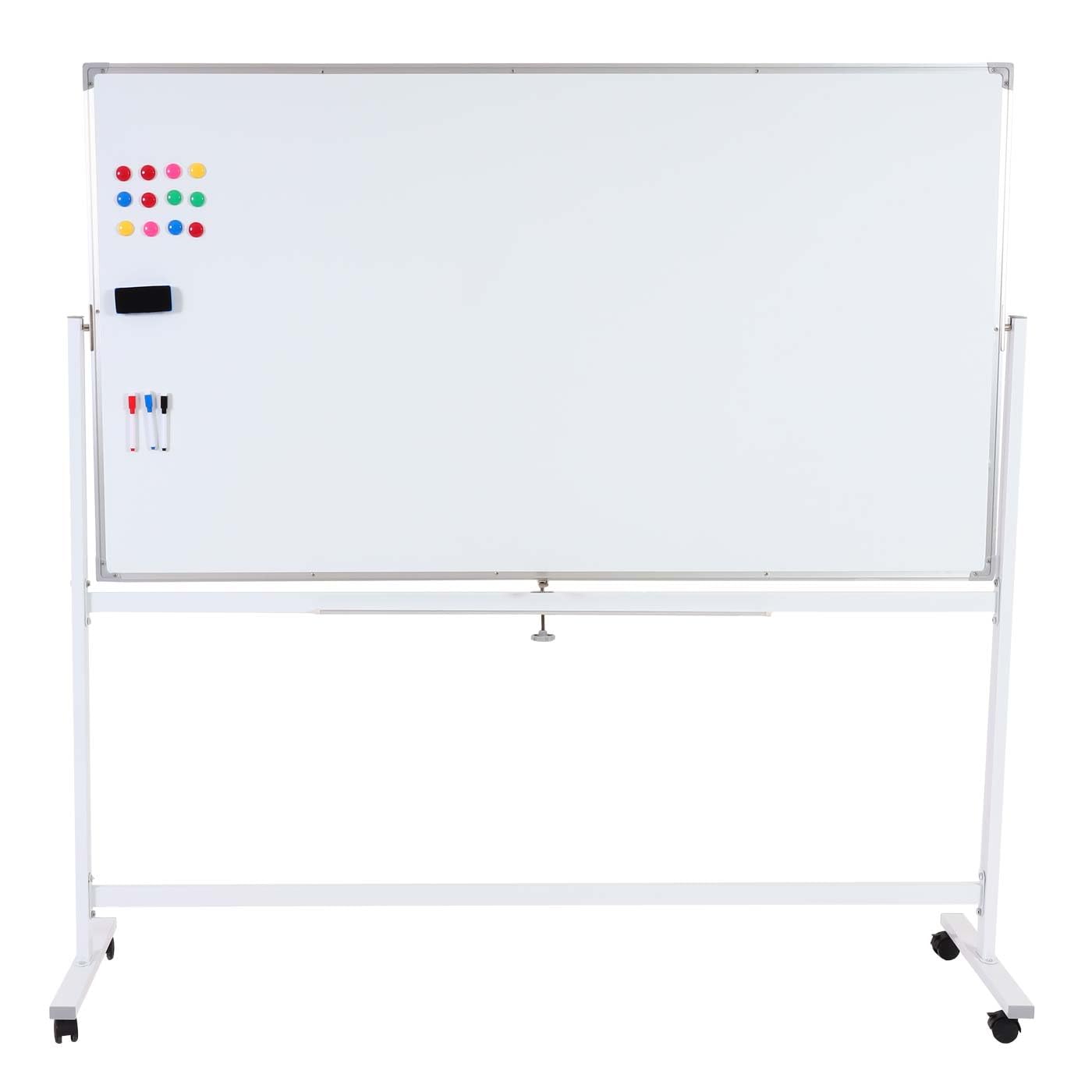 Mendler Whiteboard HWC-C85, mobil rollbar inkl. Zubehör -180x100cm