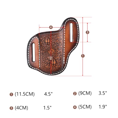 TOURBON Lederscheide für Taschenmesser, Klappmessertasche für Gürtel, Outdoor, Camping, Jagd