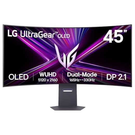 LG Ultragear™ 45GX950A-B.AEU (45 Zoll) 21:9 Curved 800R 5K2K OLED Gaming-Monitor, 165Hz/330Hz, AMD FreeSync™ Premium Pro, DisplayHDR™ True Black 400, 2X HDMI 2.1, Schwarz