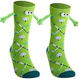 Funny Golf Socks - Magnetic, Holding Hands, Green - Men, Women, Teens - Novelty, Crazy Golf Couple Socks...