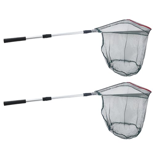 Retino Da Pesca Pieghevole In Nylon E Alluminio - Leggero E Telescopico, Con Attacco A Vite 8mm, Profondità Rete 40-65cm (Scegli La Taglia)
