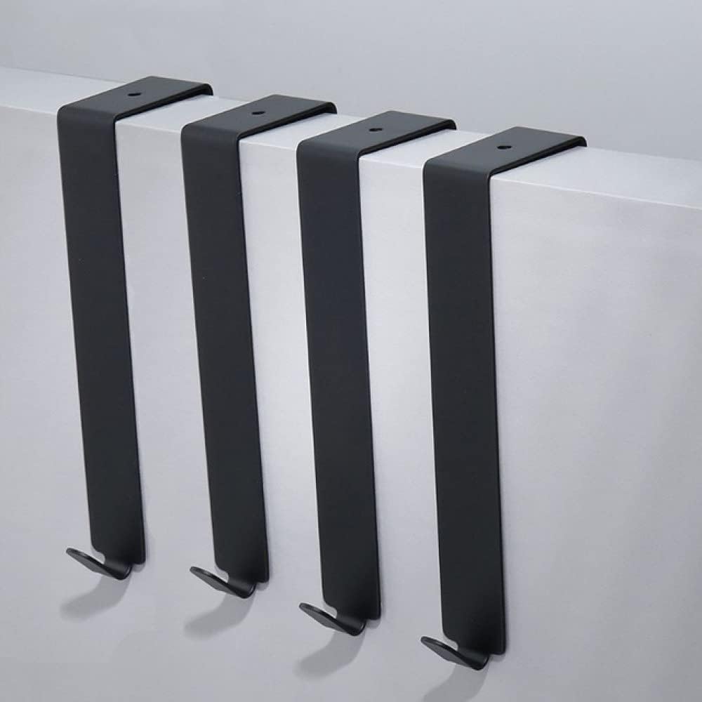 Stainless Steel Door Hook Black Sliver Modern Bathroom Robe Hooks Coat Towel Hanging for Cabinet Kitchen Hardware 4 Pcs/Lot Long Black China