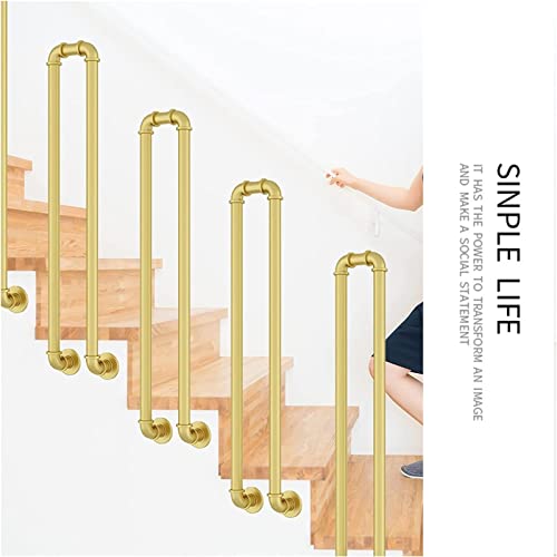 Rampe d'escalier en fer extérieur intérieur balustre or 65cm