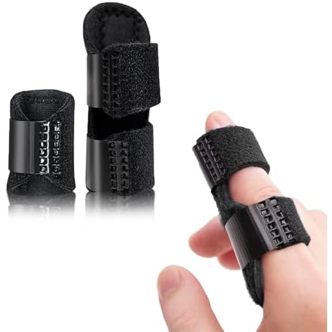 2 Pcs Trigger Finger Splints - Finger Support Splints, Adjustable Finger Splints Brace Stabilizer for Broken Finger, Straightening, Arthritis, Injured Finger, Suitable for Thumb, Index, Middle, Ring, Pinky Cover