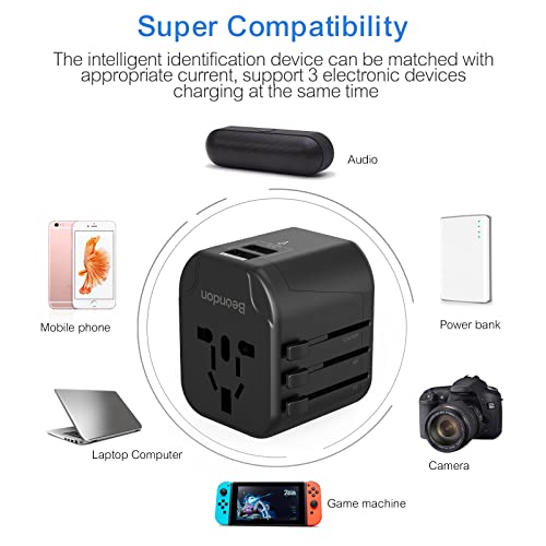 [2-Pack] Beondon Universal Travel Plug Adapter All In One International Adaptor European Travel Power Converter With Ac Plug And 2.4A 2Xusb Charger Ports #TOP2