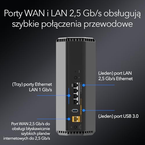 NETGEAR Nighthawk Trójpasmowy router WiFi 7 (RS500) — funkcje zabezpieczeń, szybkość bezprzewodowa BE12000 (do 12 Gb/s) — do 230 m2, 120 urządzeń — port internetowy 2.5 Gb/s.