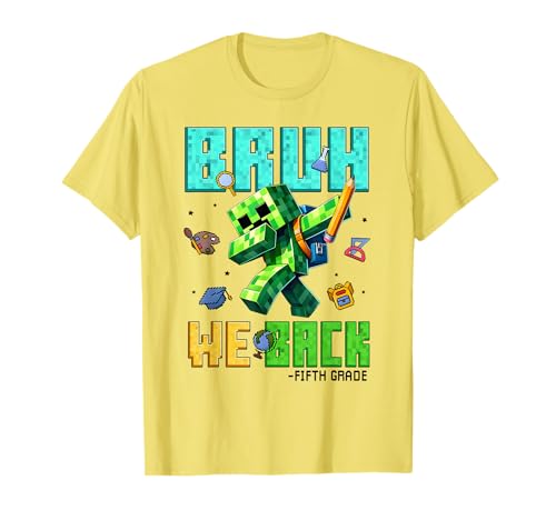 Bruh We Back 5th Grade Back to School Gamer Dabbing Boy Kids T-Shirt