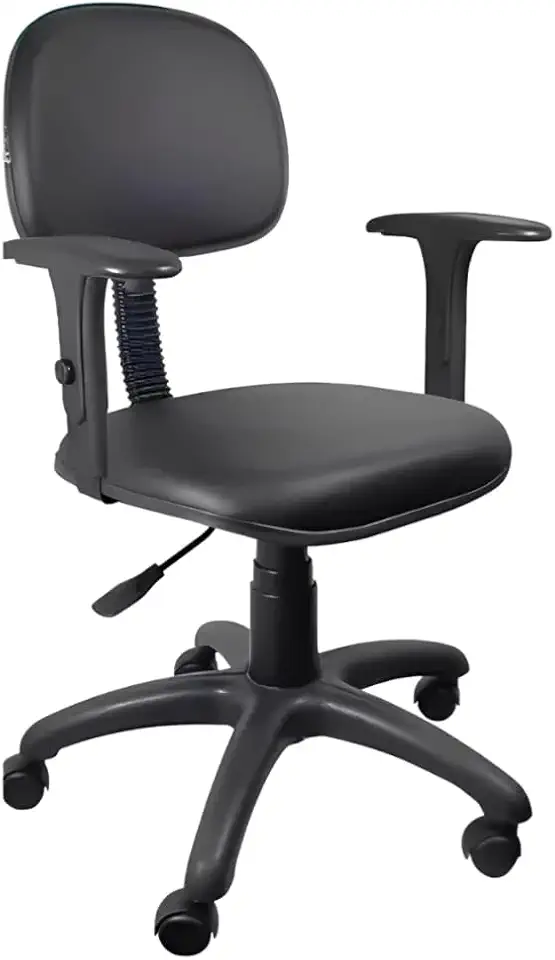 Cadeira Para Escritorio Secretaria Giratória Tecido Com Braços Home Office Consultório (Vinil)