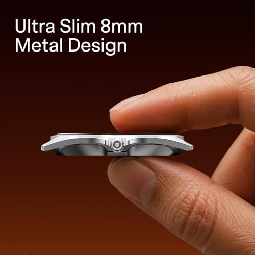 Image of boAt Ultima Aeris 1.43 inch AMOLED Display, 1000 nits Brightness, Ultra Slim 8mm Metal Build, IP68, Auto HR & SpO2 Monitoring, Sleep & Stress Tracking, Stylish Smartwatch for Men & Women(Cool Grey)