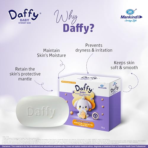 Image of DAFFY Mankind Cleansing And Mosturizing Baby Soap | Enriched With The Goodness Of Aloe And Shea Butter In Syndet Base | 75G