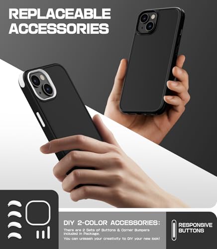Coque iPhone 13/14 MagSafe antichoc mat MobNano avec boutons interchangeables - 2