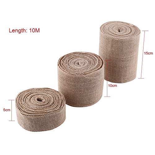 Jute Ribbon, Natural Burlap Fabric Ribbon 32.8ft Hessian Roll for Rustic Wedding Christmas Party Decoration Gift Wrapping Table Runner - Image 4