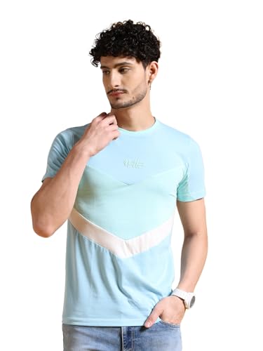 Image of The Indian Garage Co Men Drop Shoulder Loose fit Colourblocked Round Neck Tshirt