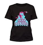 Good Evening Dracula Retro #339 - A Nice Funny Humor Misses Cut Women's T-Shirt, Black, X-Large