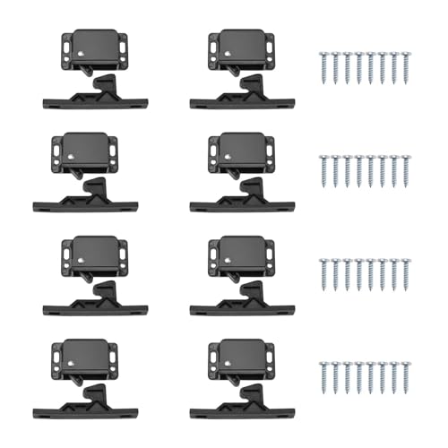 8 Stück Schranktür verriegelung wohnmobil,schranktür verriegelung wohnwagen,Wohnmobil-Schubladenriegel und -verschlüsse,Geeignet für Schränke, Schubladen, Wohnwagentüren und mehr (Schwarz)