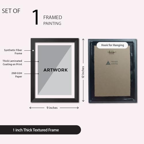 Image of TenorArts Lamine Yamal Poster Frame Spain Worldcup Jersey Laminated Photo Print Signature Framed Painting with Matt Finish Black Texture (12 inches x 9inches)