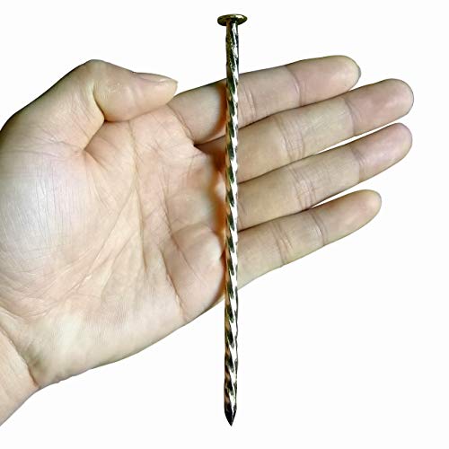 140 Pcs 6-Inch Landscape Stakes, Spiral Metal Galvanized Landscape Spikes, Garden Nails for Artificial Turf, Paver Edging, Weed Barrier, Carpentry and More