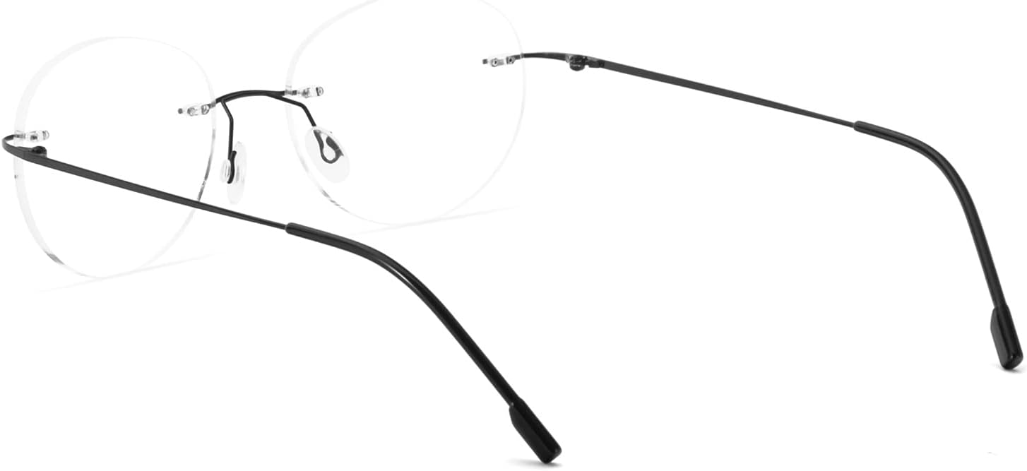 Round rimless reading glasses super light titanium alloy Reader for men and women - Image 4