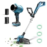 ZUYIYI Electric String Trimmer & Leaf Blower Combo Kit for Makita 18V Battery (NOT Included), 15' Cordless Weed Wacker, 40000RPM 475MPH Handheld Mini Jet Dry Blower for Lawn Care, Patio Cleaning