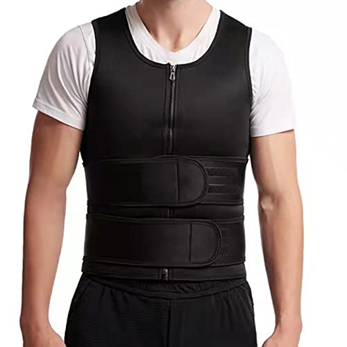 Chyjoey Men Fitness Sauna Suit - Tummy Control Body Shaper Tops With Zip, Waist Slimming Vest Belt For Gym Exercise #TOP5
