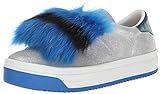 Marc Jacobs Women's Empire Color Sole Sneaker with Faux Fur, Silver/Multi, 38 M EU (8 US)
