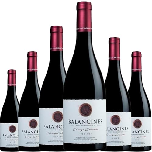 Balancines Crianza Colección Vino Tinto, mezcla de Garnacha y Garnacha Tintorera con 14% Vol., ideal para servir entre 14º y 16ºC y disfrutar su expresión| 6 botellas