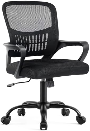 DUMOS Home Office Desk Chair - Ergonomic Mid Back with Lumbar Sup...