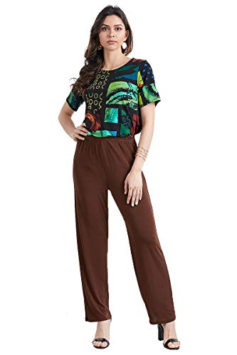 Jostar Women's Elastic Waist Pants – Pull On Stretch Basic Casual Trouser Made In Usa 500Bn Brown S #TOP4