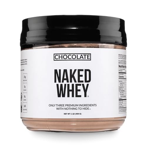 NAKED Chocolate Whey 1LB - All Natural Grass Fed Whey Protein Powder, Organic Cacao, and Coconut...