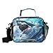 BOENLE Shark Blue Ocean Wave Lunch Box for Boys Girls Insulated Lunch Bag Kids Cooler Tote Shoulder Strap Reusable School Picnic Travel