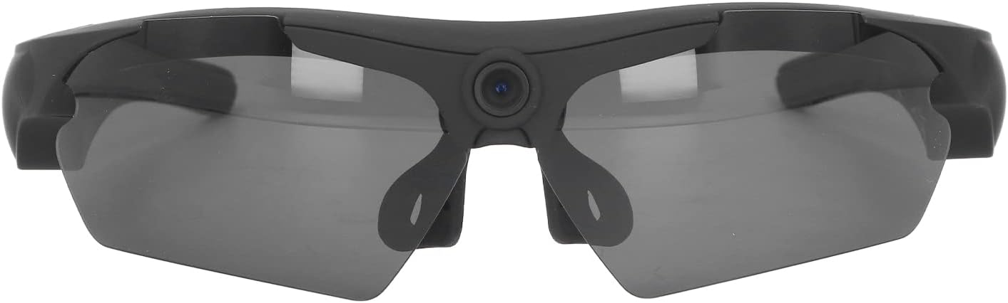 PUSOKEI Camera Glasses Video Sunglasses,1080P Full HD Video Recording Camera with Polarized Lenses,Shooting Camera Glasses for Outdoor Activities(Black)