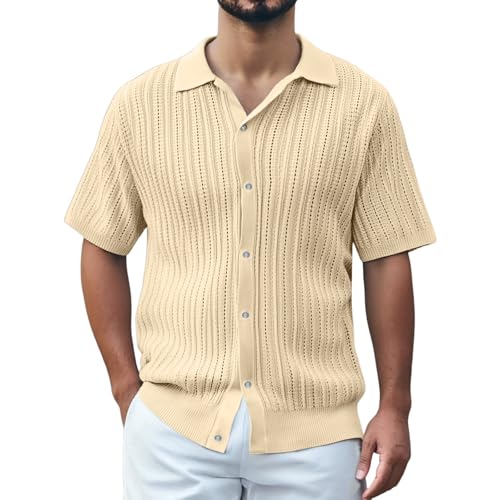 Chemise tricot homme à manches courtes pour un look d'été élégant et décontracté au quotidien