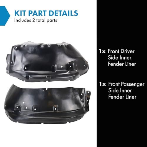 Image of TRQ Front Inner Fender Liner Set Compatible with 2007-2010 Chevrolet Colorado 2007-2012 GMC Canyon GM1248186 GM1251117