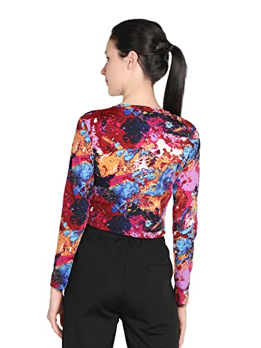 Image of CHKOKKO Women's Polyester Regular Fit Round Neck Full Sleeves Gym Crop Top