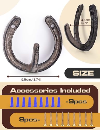 Caphont CPCHH-4P 4 Pcs Coat Hooks Cast Iron Wall Hooks Horseshoe Hooks Vintage Hanger thumb #1