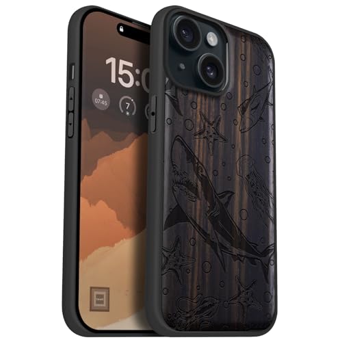 Coque bois iPhone 15 Carveit : l'esprit de l'océan dans un étui unique