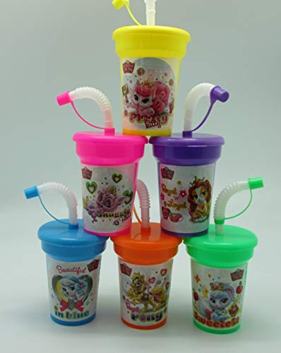 6 Disney Palace Pets Stickers Birthday Sipper Cups with lids Party Favor Cups