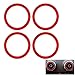 MARCHFA KOLOME Auto Klimaanlage Ring Dekoration Aufkleber Kompatibel für A3 2013-2016 / S3 2013-2016 Aluminiumlegierung 4 Stück (Rot)