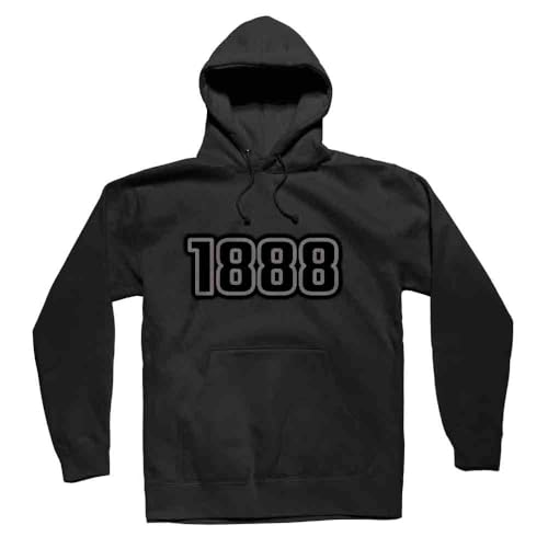 Sweat Hoodie 1888 Year noir avec finitions premium et coton épais longue durée