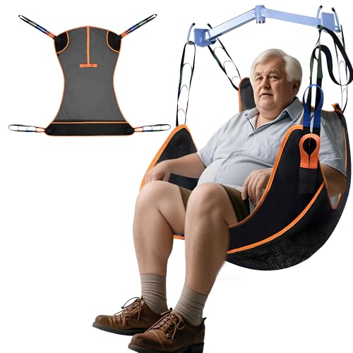 MDSTOP Universal Full Body Patient Lift Sling, Transfer Sling for Elderly & Disabled with Padded, Patient Aid Lift Medical Sling for Shower Bath, Tran