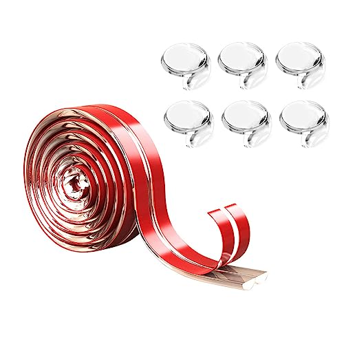 Image of Corner Protector Baby Proofing, 0.6x0.6inch 6.6ft Clear Edge Protector Strip and 6 Pieces Corner Protectors with Upgraded Pre-Taped Strong Adhesive for Furniture&Sharp Corners