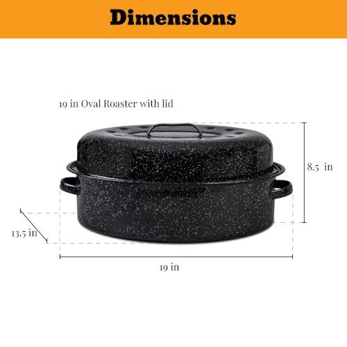 Ensemble de rôtissage ovale 48,3 cm haute résistance avec support