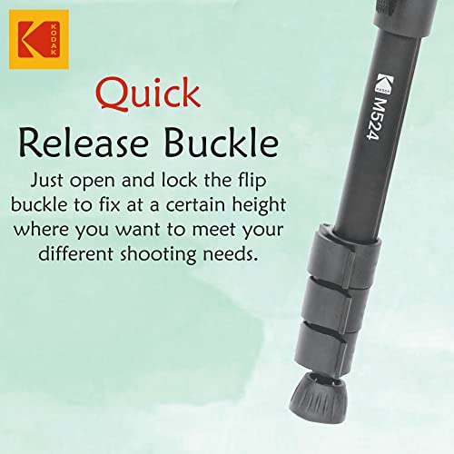Image of Kodak M524 Monopod Suitable for Both Video & DSLR Cameras & H3100 Photo & Video Head, Black
