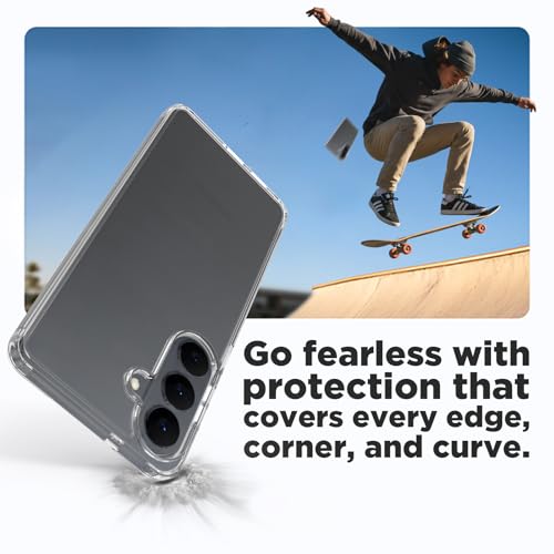 Image of RIGGEAR Shockproof Clear Hybrid Armor Back Cover Case Compatible with Samsung Galaxy S26 Plus (Transparent PC and TPU Bumper)