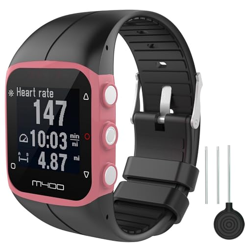 GoodZwetch Pulsera de repuesto compatible con pulsera Polar M400/M430, pulsera de fitness, correa de silicona, correa de reloj suave para hombre y mujer