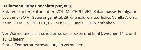 Heilemann Ruby Chocolate pur – Vorratspack 12 x 80 g Tafeln – Rosa Ruby-Schokolade aus Ruby-Kakao, zartschmelzend & beerig-fruchtig – ohne Farbstoffe oder Aromen